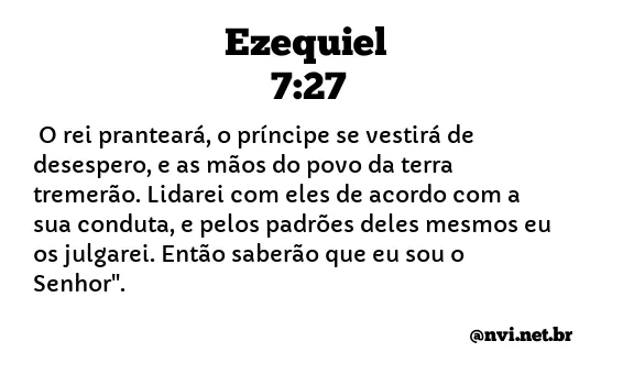 EZEQUIEL 7:27 NVI NOVA VERSÃO INTERNACIONAL