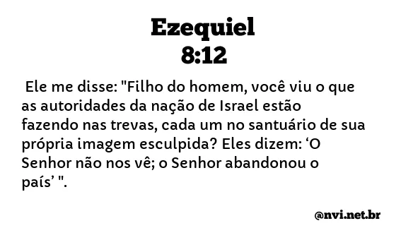 EZEQUIEL 8:12 NVI NOVA VERSÃO INTERNACIONAL