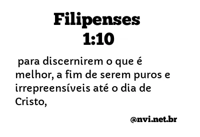 FILIPENSES 1:10 NVI NOVA VERSÃO INTERNACIONAL