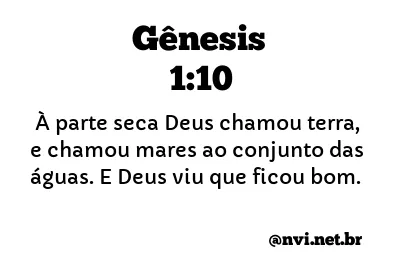 GÊNESIS 1:10 NVI NOVA VERSÃO INTERNACIONAL