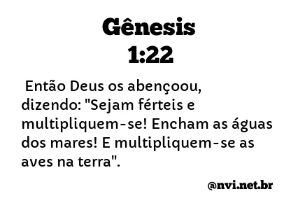 GÊNESIS 1:22 NVI NOVA VERSÃO INTERNACIONAL