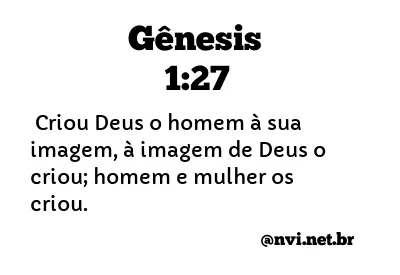 GÊNESIS 1:27 NVI NOVA VERSÃO INTERNACIONAL