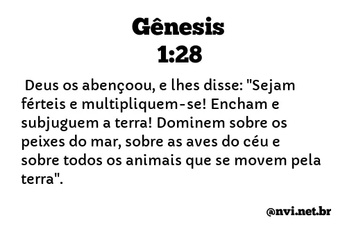 GÊNESIS 1:28 NVI NOVA VERSÃO INTERNACIONAL