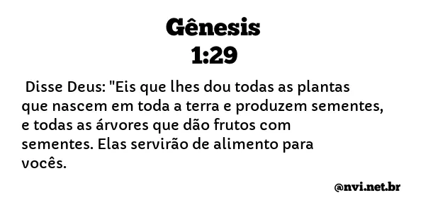 GÊNESIS 1:29 NVI NOVA VERSÃO INTERNACIONAL