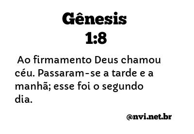 GÊNESIS 1:8 NVI NOVA VERSÃO INTERNACIONAL