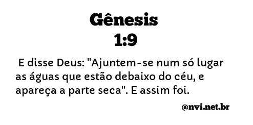 GÊNESIS 1:9 NVI NOVA VERSÃO INTERNACIONAL