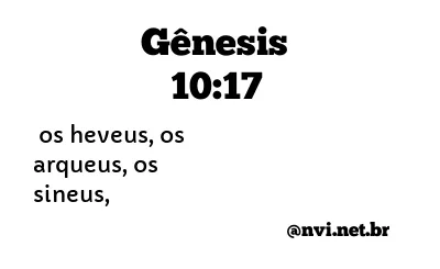 GÊNESIS 10:17 NVI NOVA VERSÃO INTERNACIONAL