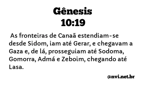 GÊNESIS 10:19 NVI NOVA VERSÃO INTERNACIONAL