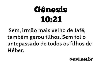 GÊNESIS 10:21 NVI NOVA VERSÃO INTERNACIONAL