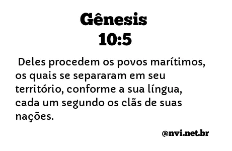 GÊNESIS 10:5 NVI NOVA VERSÃO INTERNACIONAL