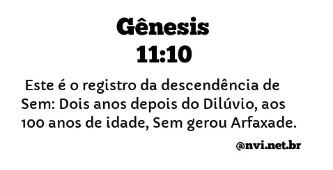 GÊNESIS 11:10 NVI NOVA VERSÃO INTERNACIONAL