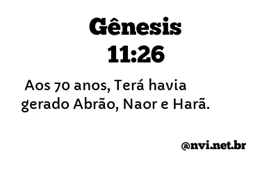 GÊNESIS 11:26 NVI NOVA VERSÃO INTERNACIONAL