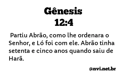 GÊNESIS 12:4 NVI NOVA VERSÃO INTERNACIONAL