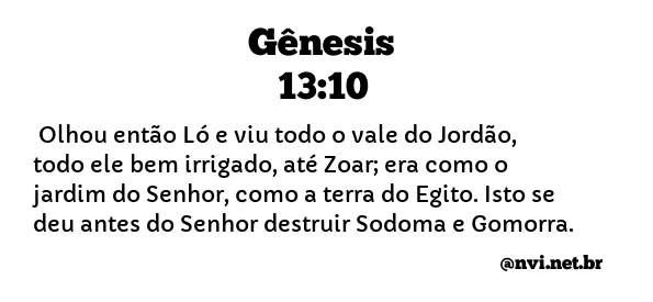 GÊNESIS 13:10 NVI NOVA VERSÃO INTERNACIONAL