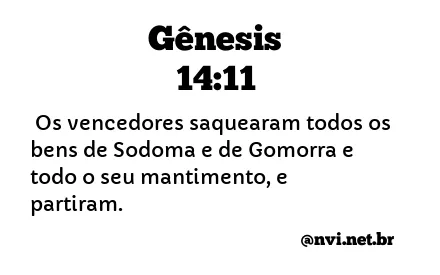 GÊNESIS 14:11 NVI NOVA VERSÃO INTERNACIONAL