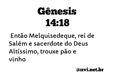 GÊNESIS 14:18 NVI NOVA VERSÃO INTERNACIONAL