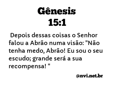 GÊNESIS 15:1 NVI NOVA VERSÃO INTERNACIONAL