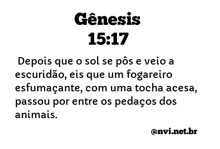 GÊNESIS 15:17 NVI NOVA VERSÃO INTERNACIONAL