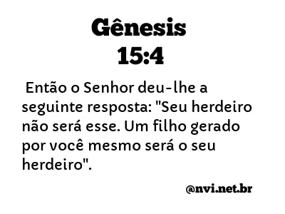 GÊNESIS 15:4 NVI NOVA VERSÃO INTERNACIONAL