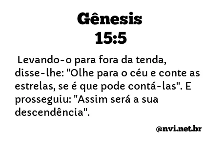 GÊNESIS 15:5 NVI NOVA VERSÃO INTERNACIONAL