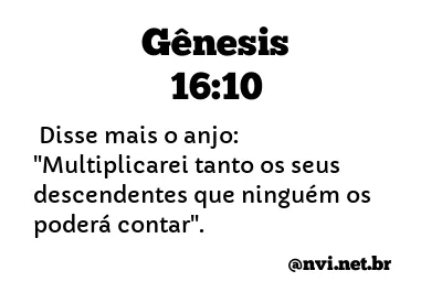 GÊNESIS 16:10 NVI NOVA VERSÃO INTERNACIONAL