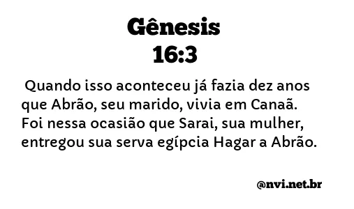 GÊNESIS 16:3 NVI NOVA VERSÃO INTERNACIONAL