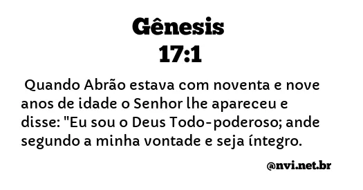 GÊNESIS 17:1 NVI NOVA VERSÃO INTERNACIONAL