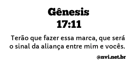 GÊNESIS 17:11 NVI NOVA VERSÃO INTERNACIONAL