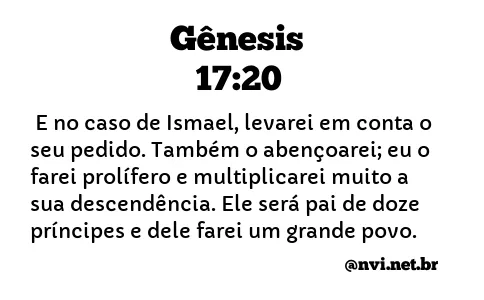 GÊNESIS 17:20 NVI NOVA VERSÃO INTERNACIONAL