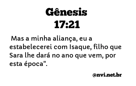 GÊNESIS 17:21 NVI NOVA VERSÃO INTERNACIONAL