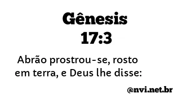 GÊNESIS 17:3 NVI NOVA VERSÃO INTERNACIONAL