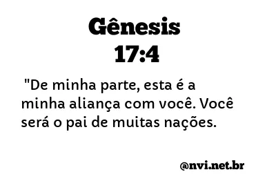 GÊNESIS 17:4 NVI NOVA VERSÃO INTERNACIONAL