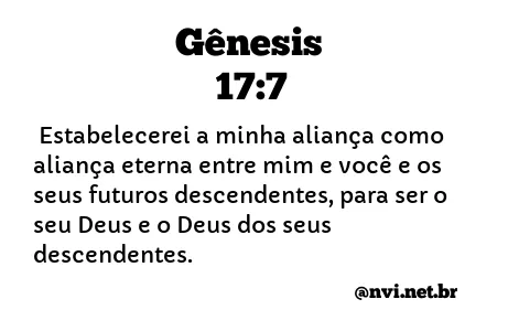 GÊNESIS 17:7 NVI NOVA VERSÃO INTERNACIONAL