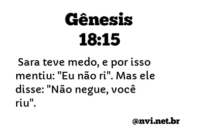 GÊNESIS 18:15 NVI NOVA VERSÃO INTERNACIONAL