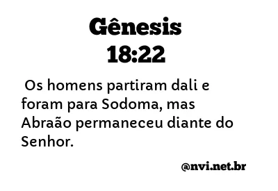 GÊNESIS 18:22 NVI NOVA VERSÃO INTERNACIONAL