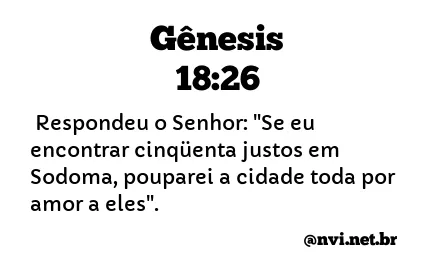 GÊNESIS 18:26 NVI NOVA VERSÃO INTERNACIONAL