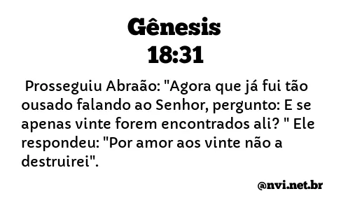 GÊNESIS 18:31 NVI NOVA VERSÃO INTERNACIONAL