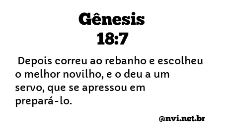 GÊNESIS 18:7 NVI NOVA VERSÃO INTERNACIONAL