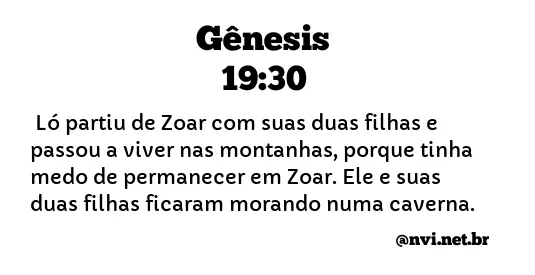 GÊNESIS 19:30 NVI NOVA VERSÃO INTERNACIONAL