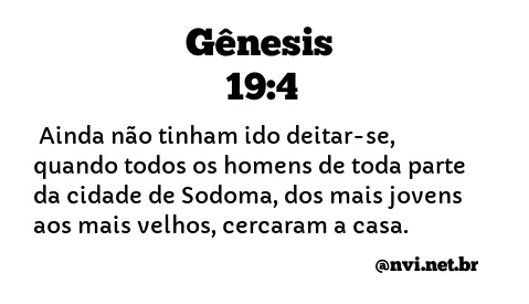 GÊNESIS 19:4 NVI NOVA VERSÃO INTERNACIONAL