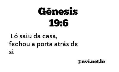 GÊNESIS 19:6 NVI NOVA VERSÃO INTERNACIONAL