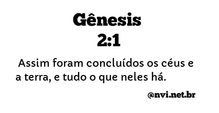 GÊNESIS 2:1 NVI NOVA VERSÃO INTERNACIONAL