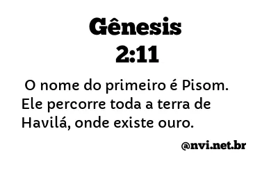 GÊNESIS 2:11 NVI NOVA VERSÃO INTERNACIONAL