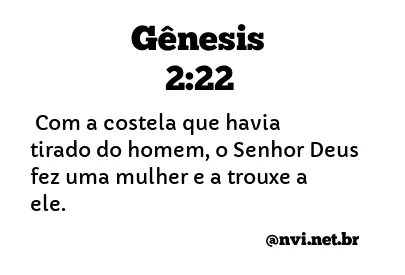 GÊNESIS 2:22 NVI NOVA VERSÃO INTERNACIONAL