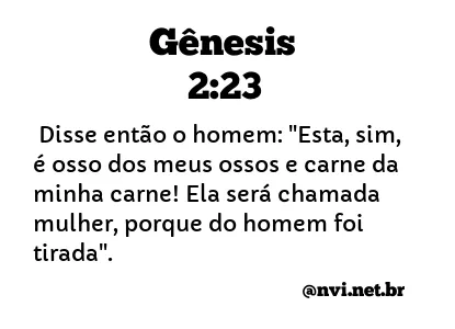 GÊNESIS 2:23 NVI NOVA VERSÃO INTERNACIONAL