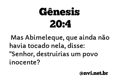 GÊNESIS 20:4 NVI NOVA VERSÃO INTERNACIONAL