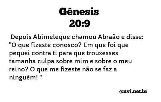 GÊNESIS 20:9 NVI NOVA VERSÃO INTERNACIONAL