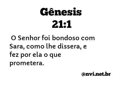 GÊNESIS 21:1 NVI NOVA VERSÃO INTERNACIONAL