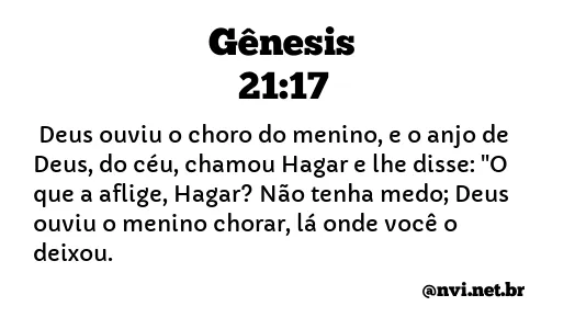 GÊNESIS 21:17 NVI NOVA VERSÃO INTERNACIONAL