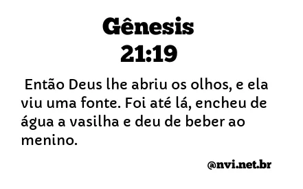 GÊNESIS 21:19 NVI NOVA VERSÃO INTERNACIONAL